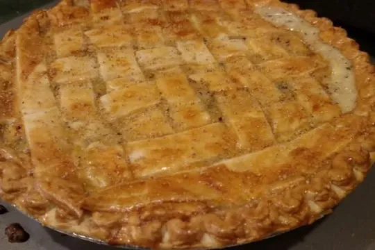 Golden lattice-top turkey pot pie